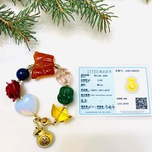 lucky charm bracelets made frm genuine jade, rose quarts, torquise, amethyst etc